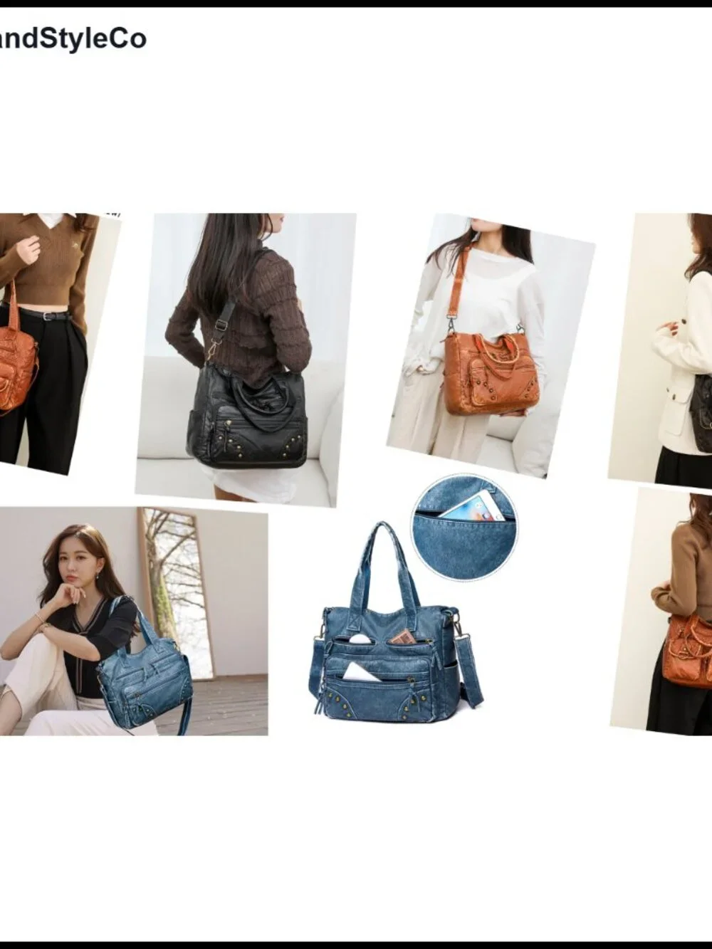 Hobo Handbag Top Handle Satchel Purse Women Soft PU Leather Faux Leather